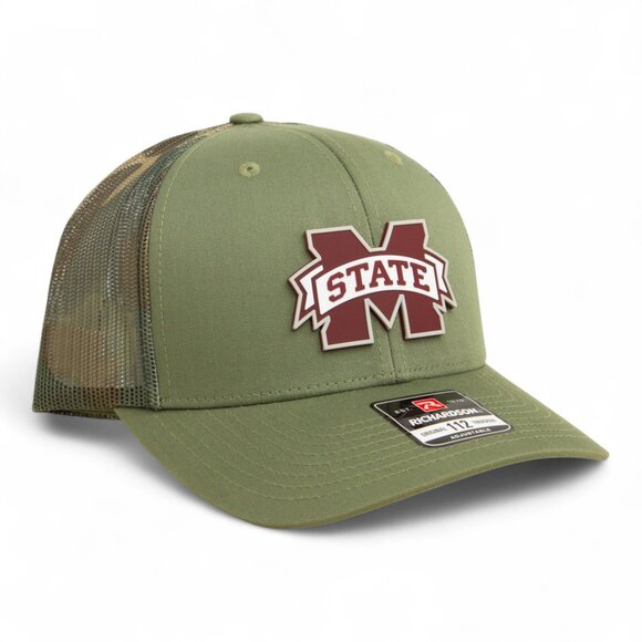 Mississippi State Bulldogs 3D Snapback Trucker Hat- Loden/ Camo - Picture 1 of 3